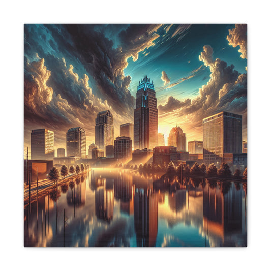 "Cityscape Symphony: Raleigh" - Canvas