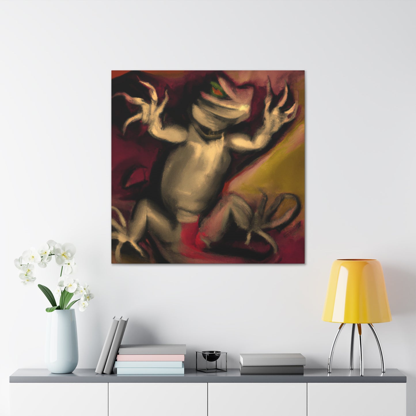 Lizard Under Moonlight. - Canvas