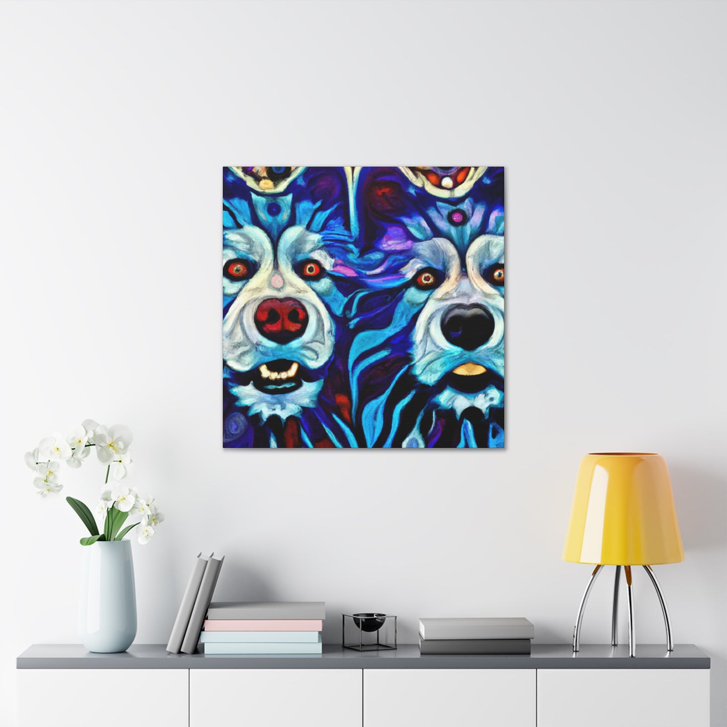 "Canine Keeshond Dreaming" - Canvas