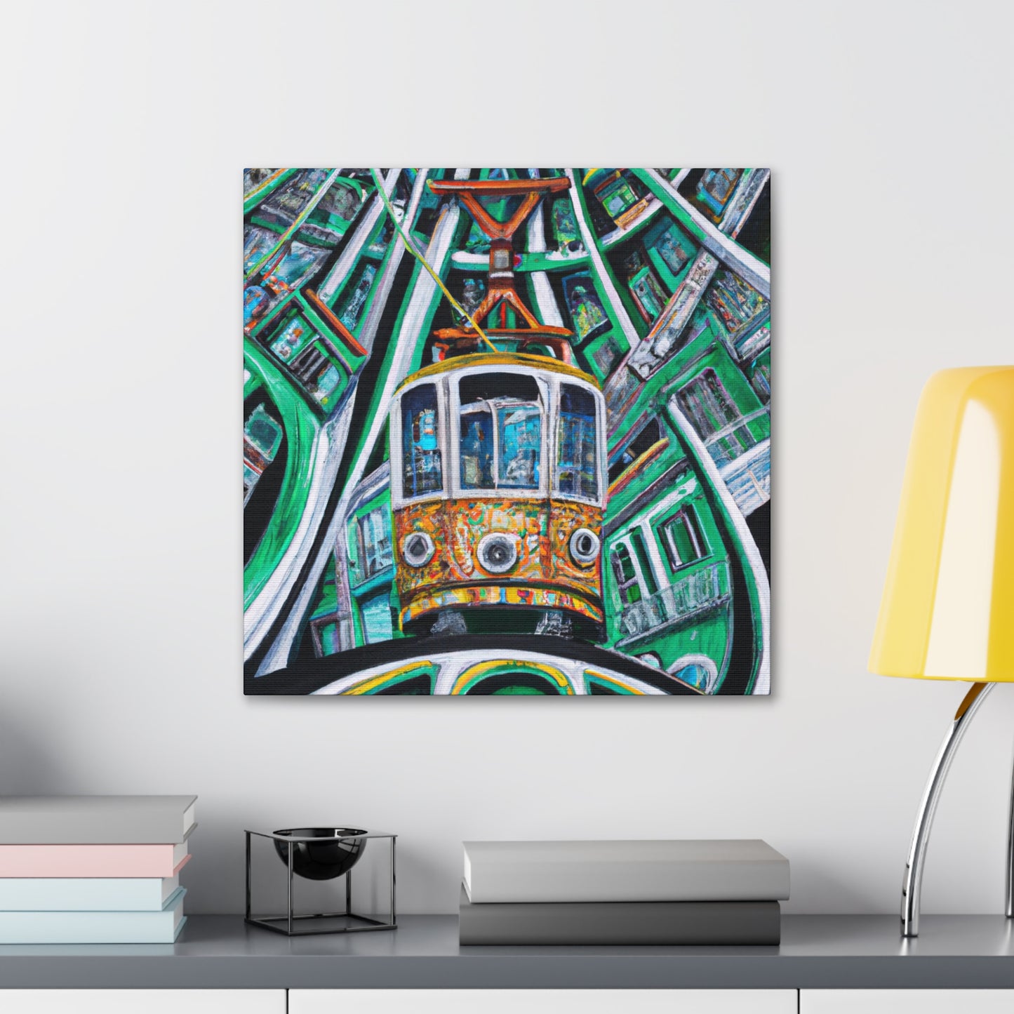 Cable Car Cityscape - Canvas