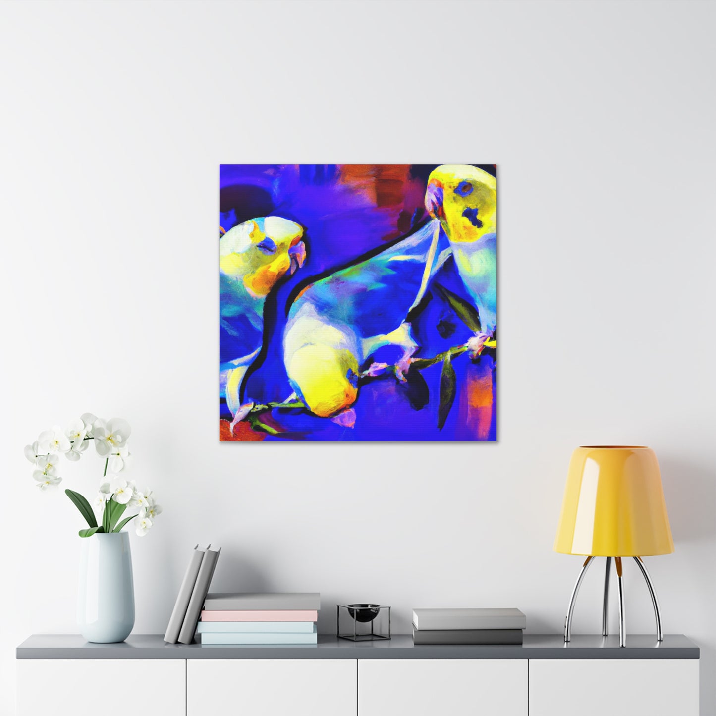 Budgies in Dreamland - Canvas