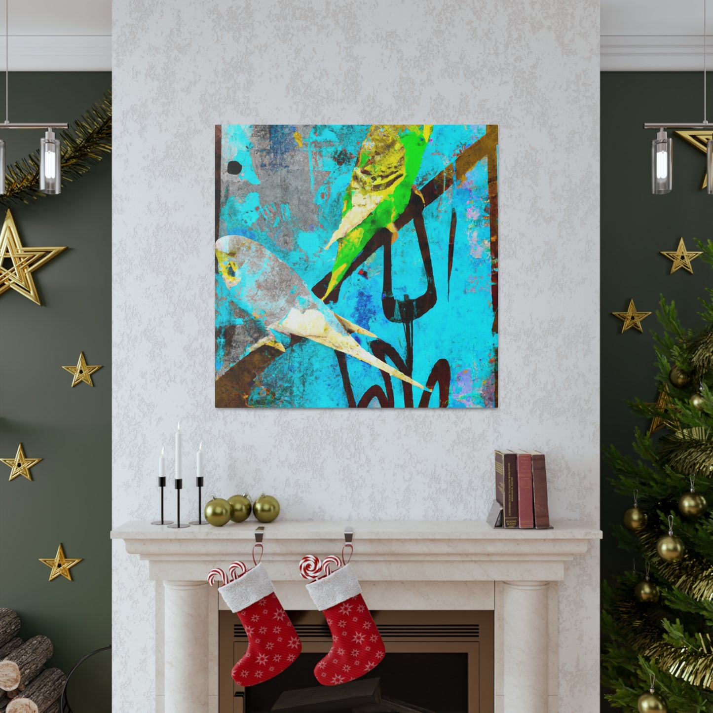 "Parakeets in Flight" - Canvas