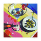 Sipping with Martini Delight - Canvas