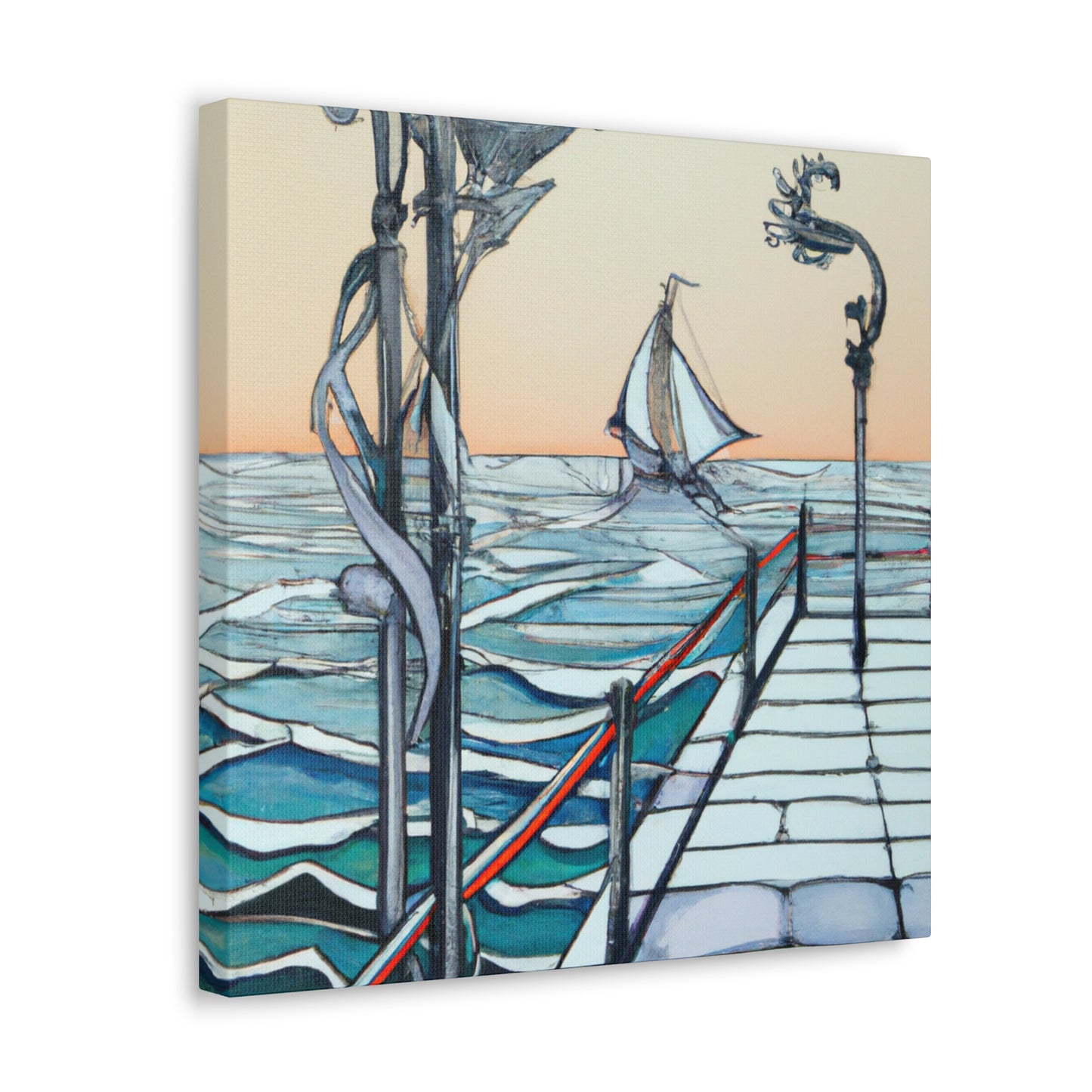 "Pier at Dusk Splendor" - Canvas