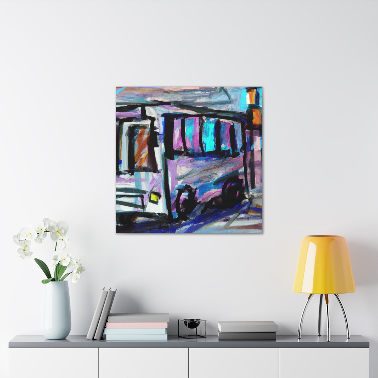 "Bus in Turbulent Motion" - Canvas