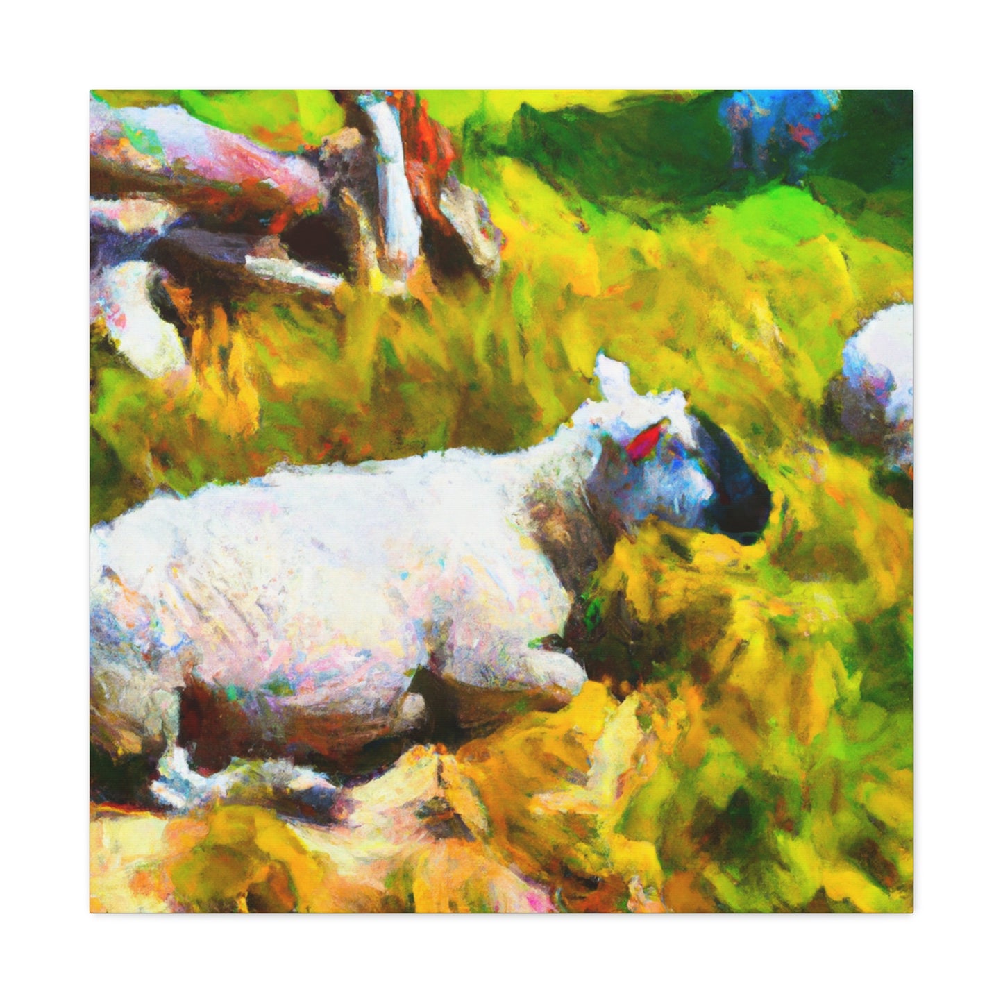 Sheep in Moonlight Glow - Canvas