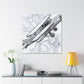 "Vintage Airplane Grandeur" - Canvas