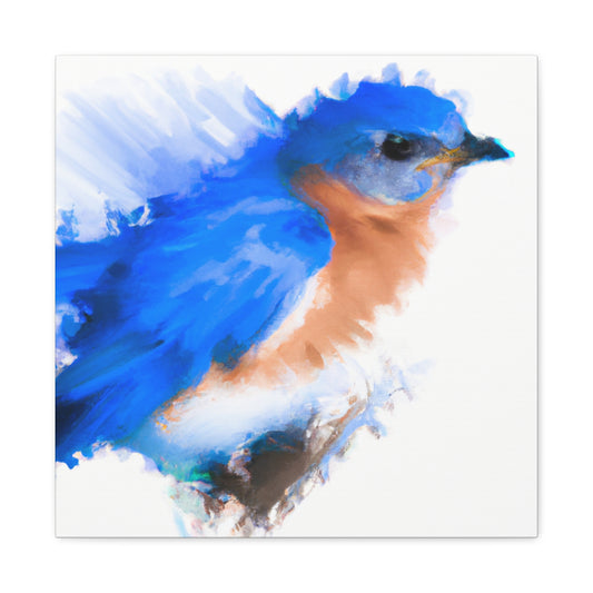 Bluebird's Peaceful Flight - Canvas