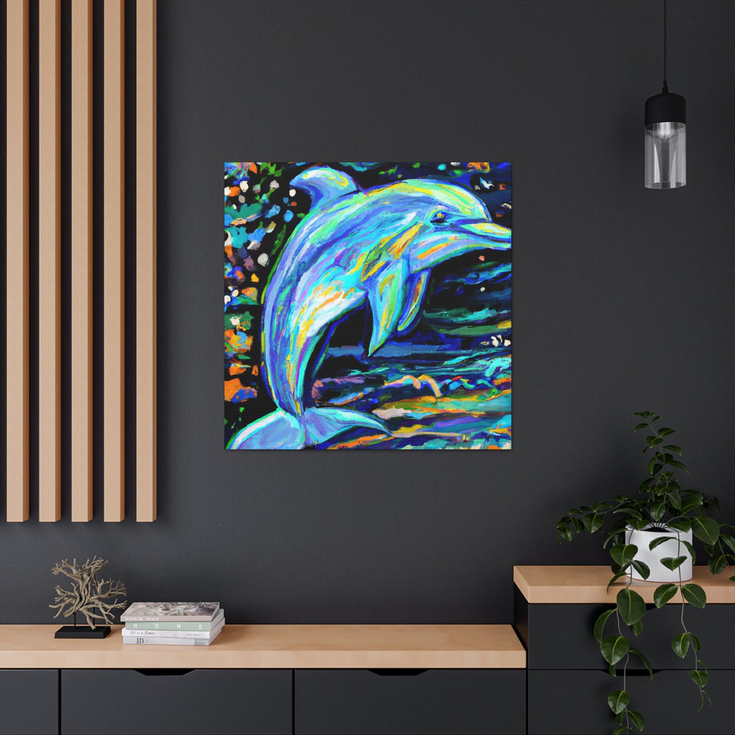 Dancing Dolphin Fauvism - Canvas