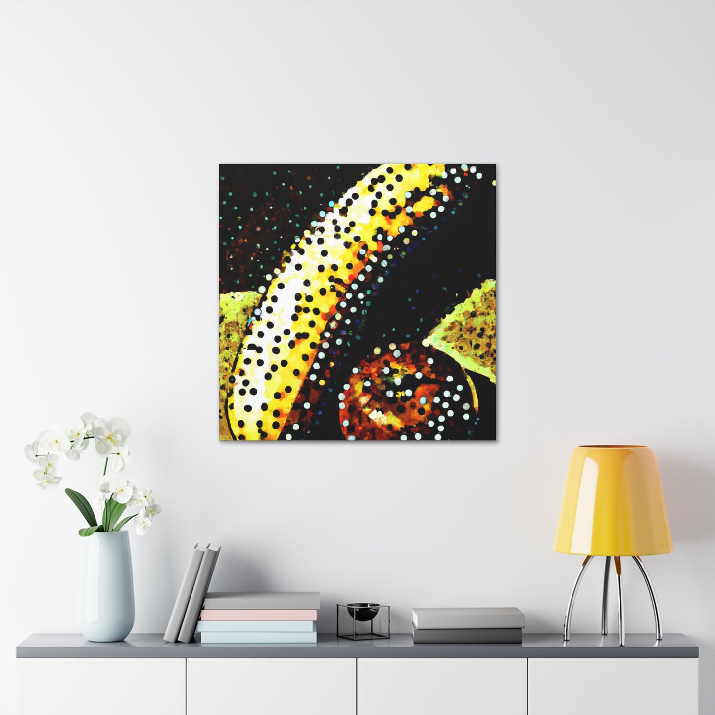 "Bananas in Pointillism" - Canvas