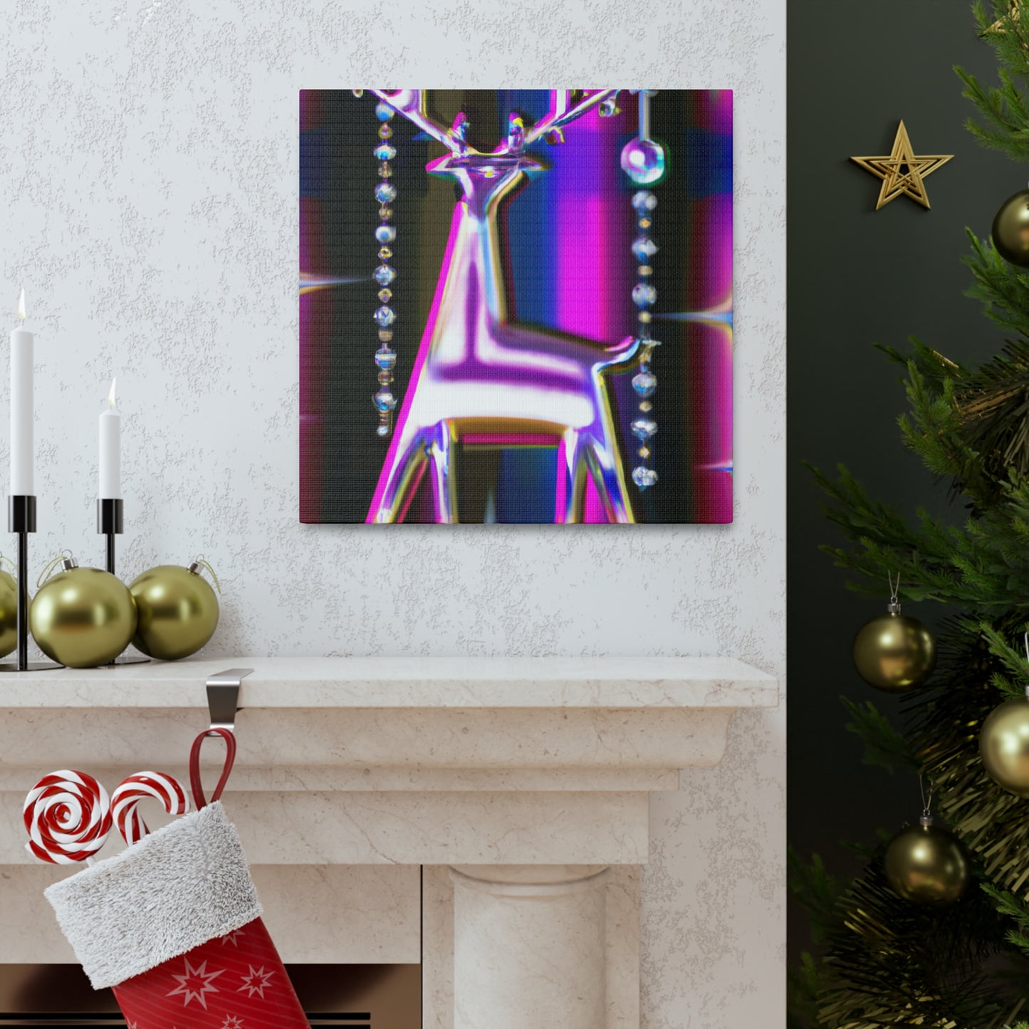 "Reindeer in Art Deco". - Canvas