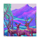 Deer of Art Nouveau - Canvas