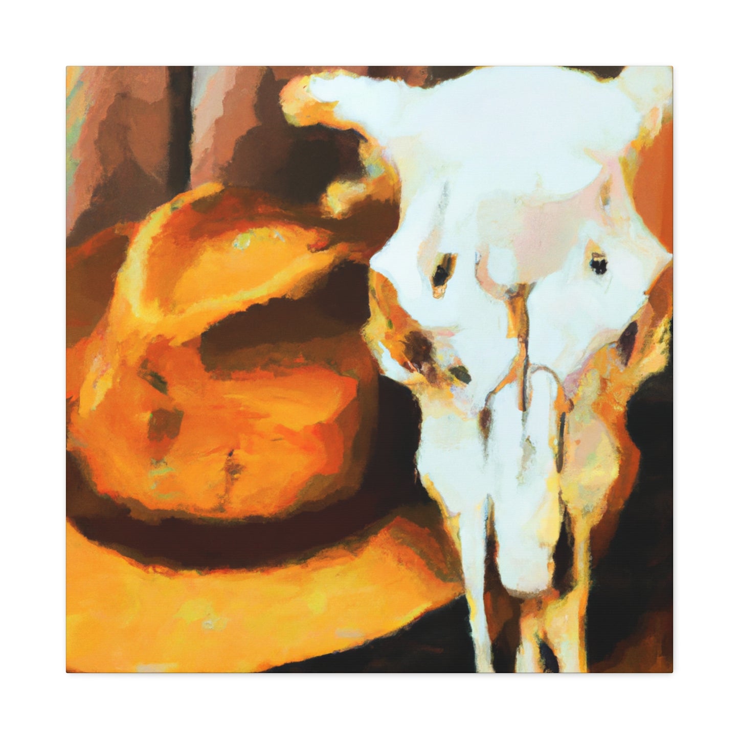 "Cow Skull Impressionism" - Canvas