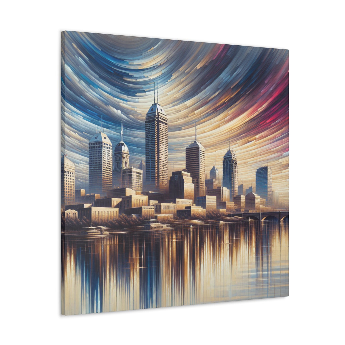 "Urban Mosaic: Indianapolis Reverie" - Canvas