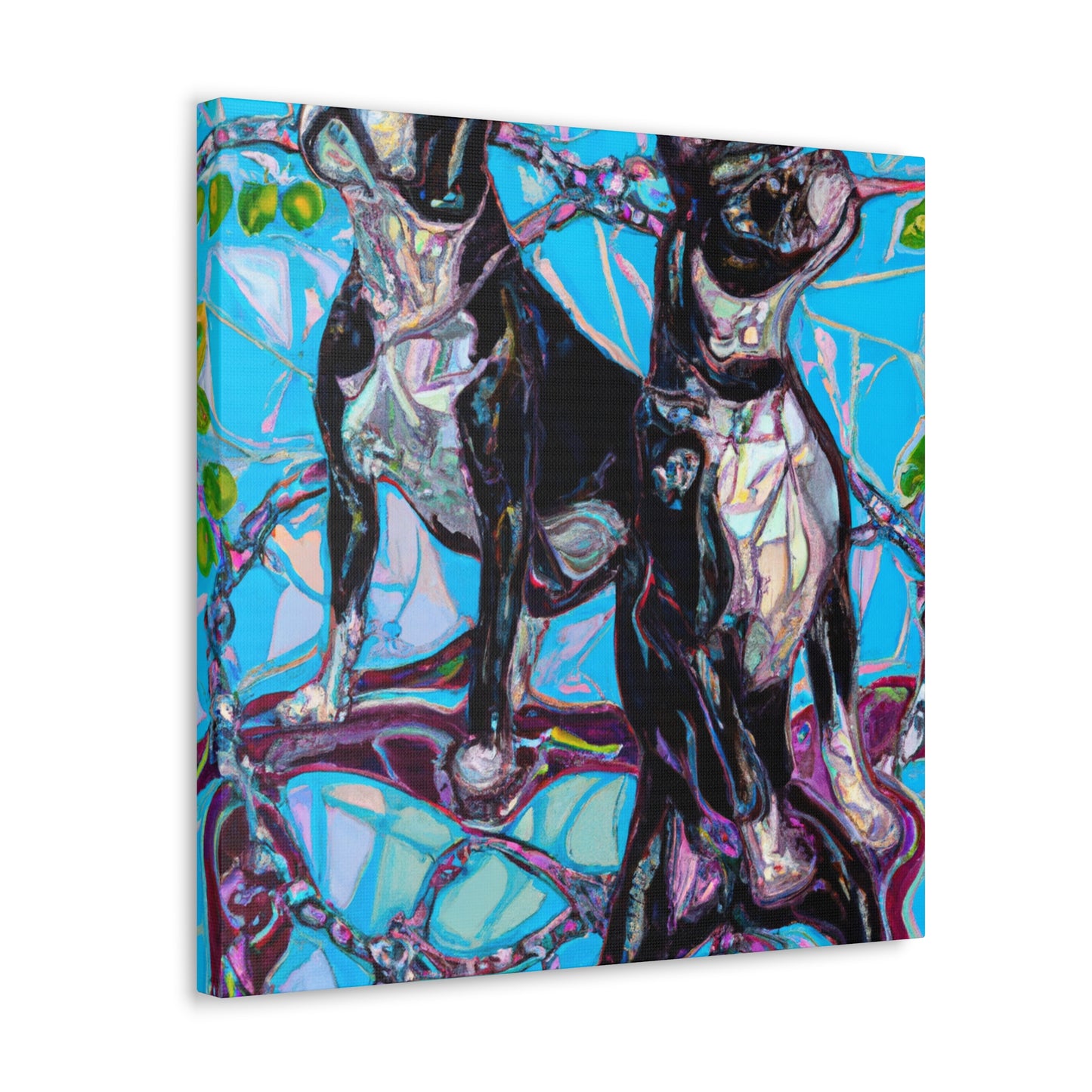 "Boston Terrier Charm Joy" - Canvas