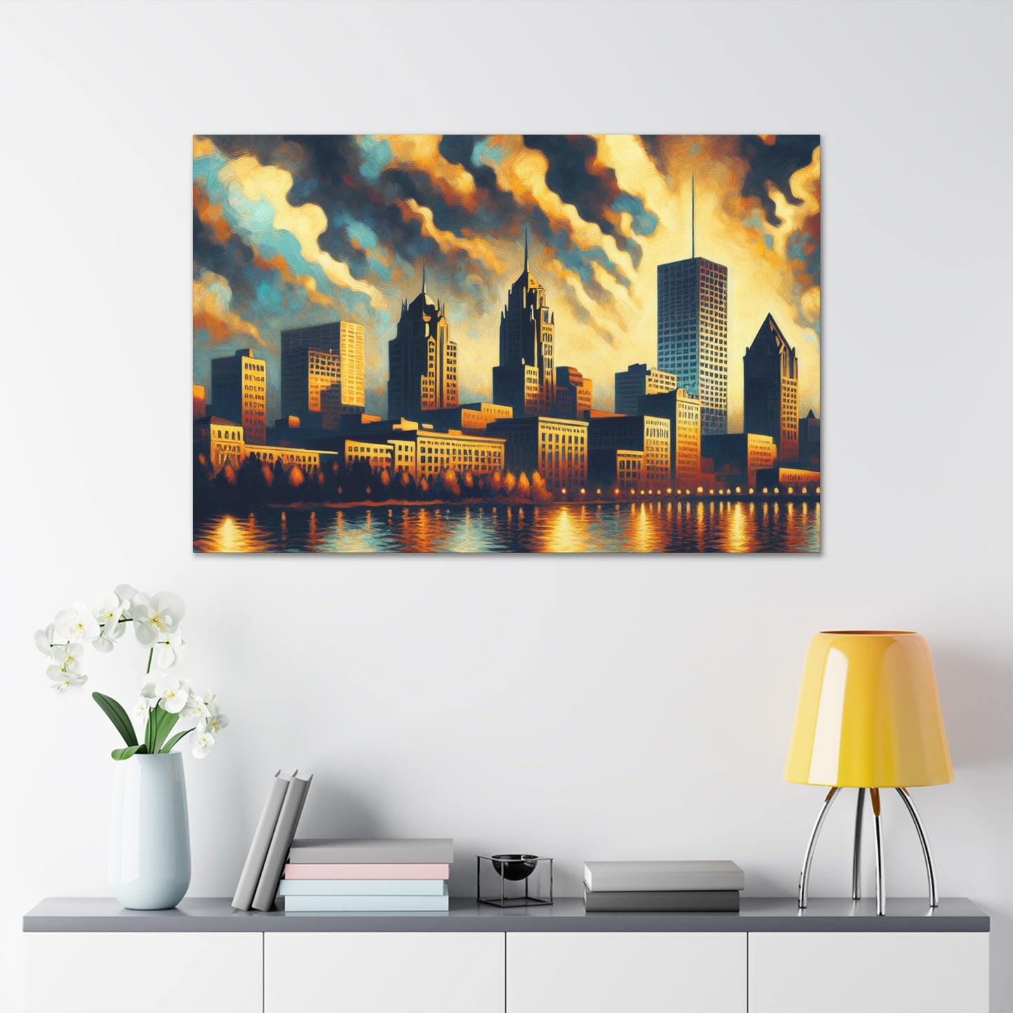 "Cityscapes: Vibrant Milwaukee Dreams" - Canvas