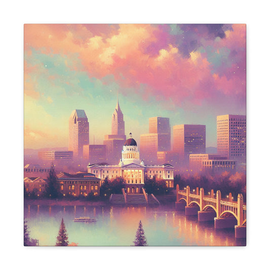 "Golden City Awakening" - Canvas