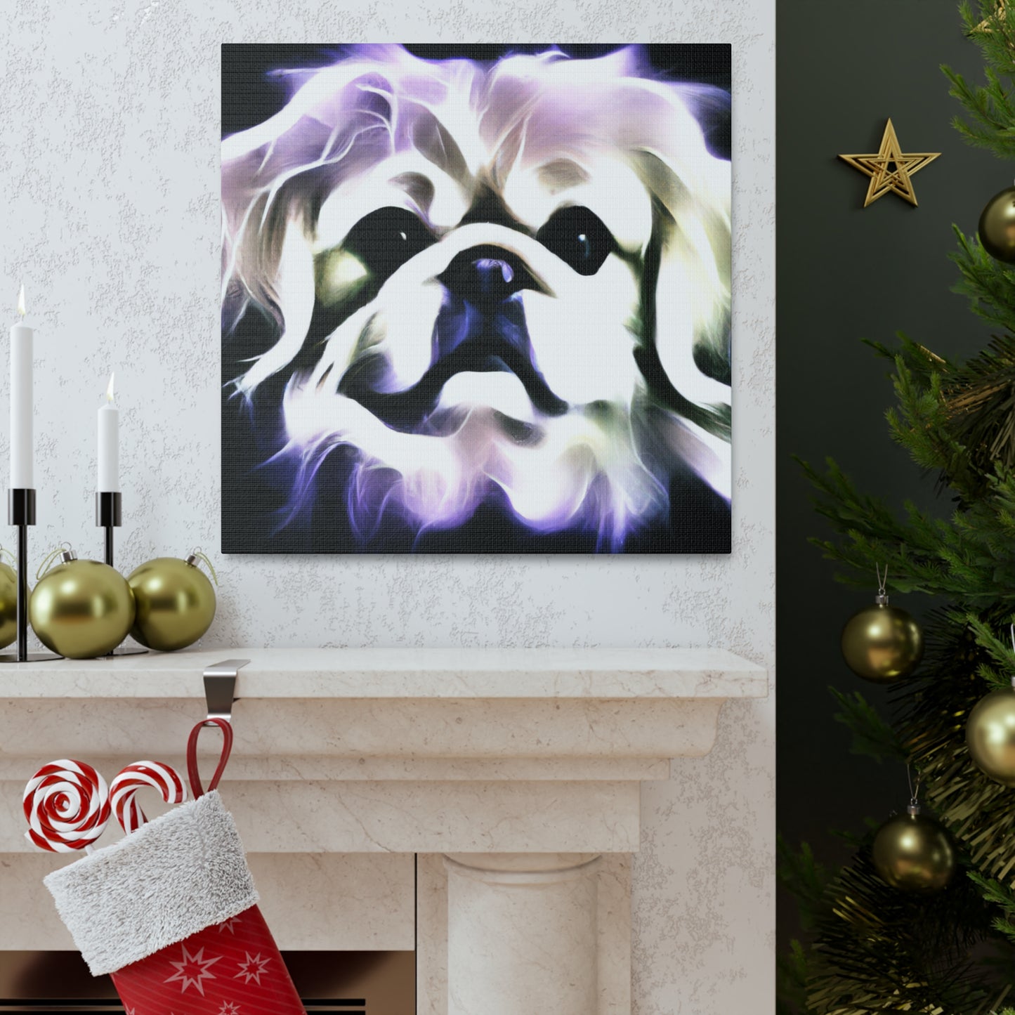 Pekingese Night Illumination - Canvas