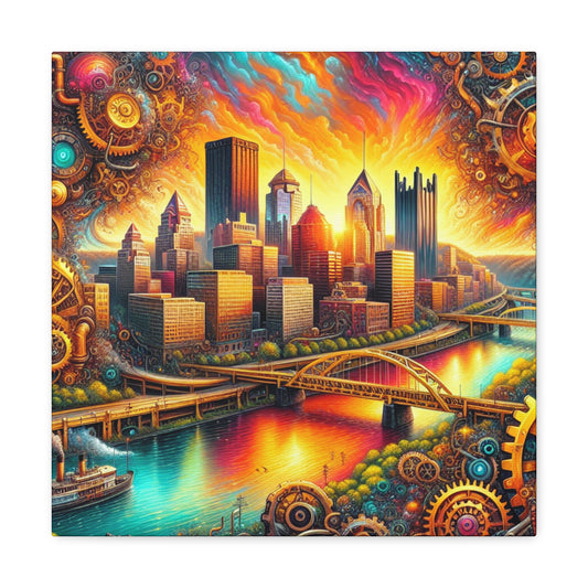 "Pittsburgh's Industrial Steam Symphony" - Canvas