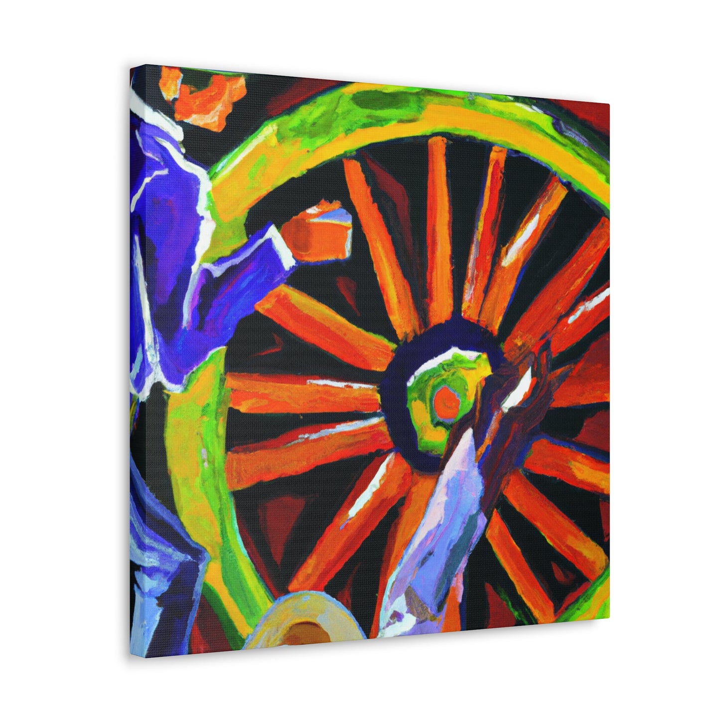 A Vibrant Wagon Wheel - Canvas