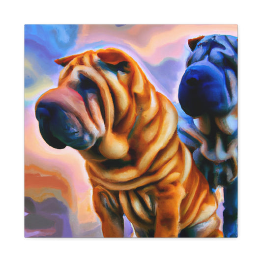 "Pensive Shar Pei Dream" - Canvas