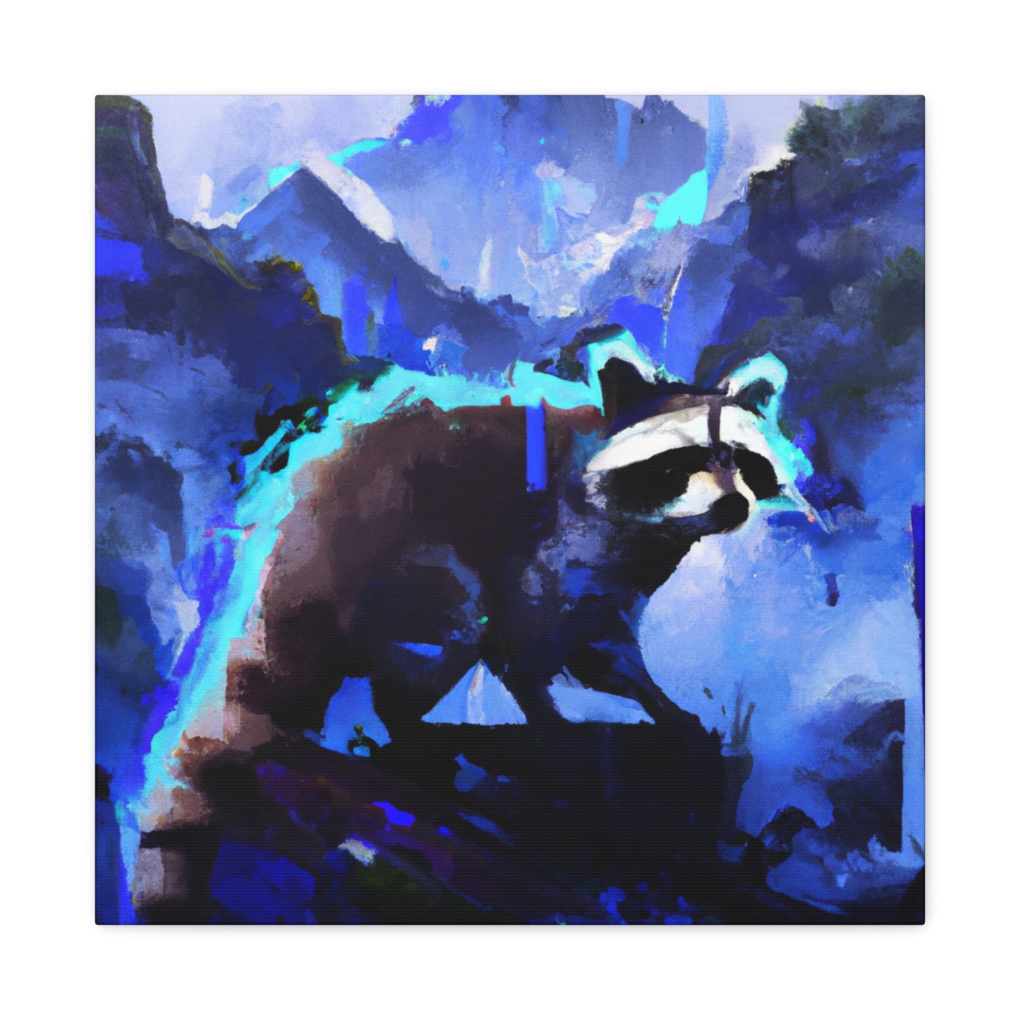 "Racoons in Moonlight" - Canvas