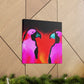 Lovebirds in Embrace - Canvas