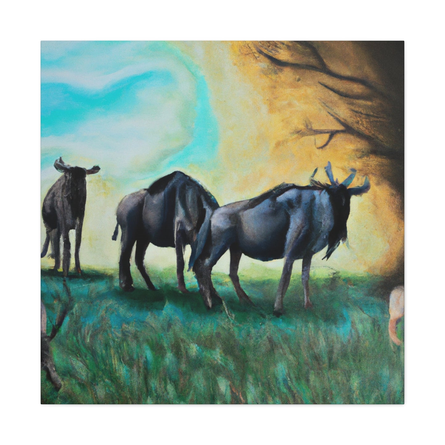 Wildebeest on Wildland - Canvas