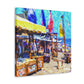 "Beach Shops Impressionism" - Canvas