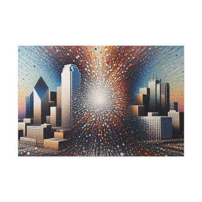 "Dazzling Dallas Dotscape" - Canvas