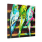 Budgies in Art Deco - Canvas