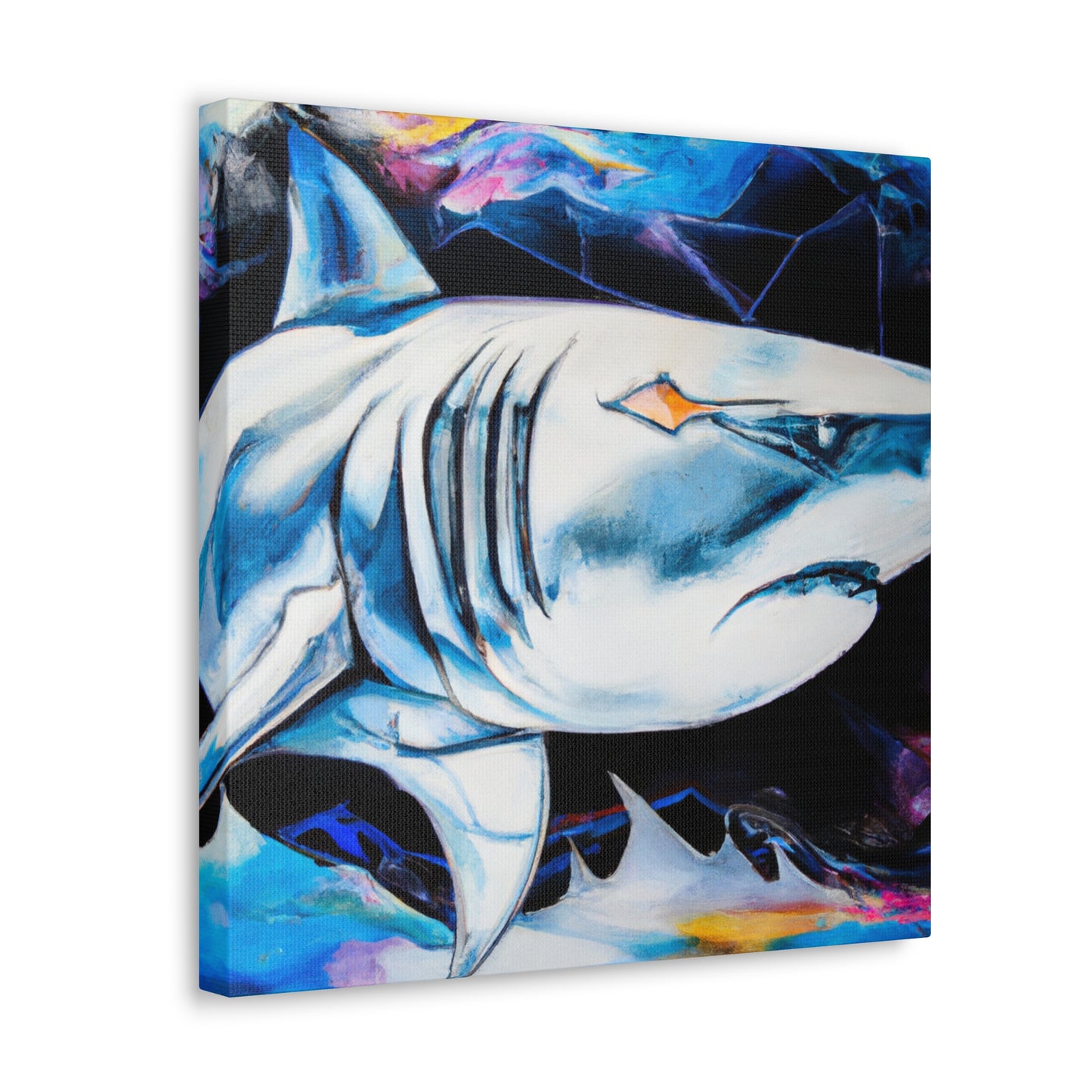 Shark in Turquoise. - Canvas