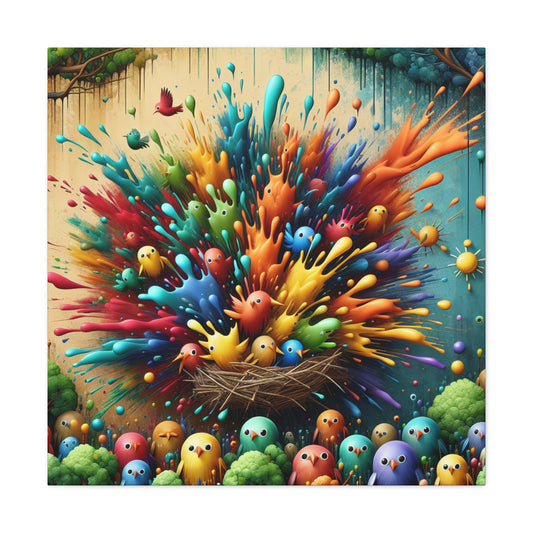 Feathered Fantasia: Avian Harmony - Canvas