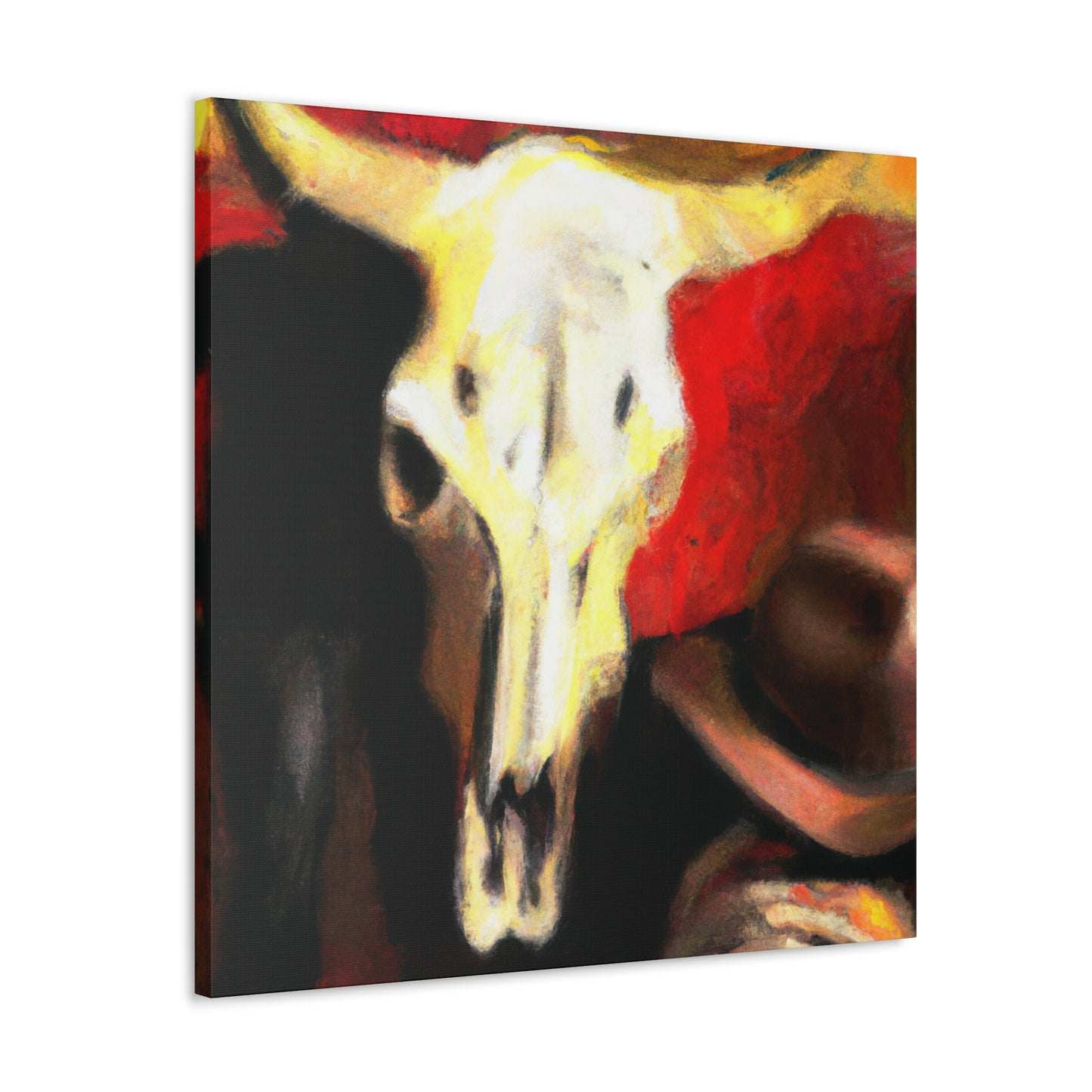 "Cow Skull Expressionism' - Canvas