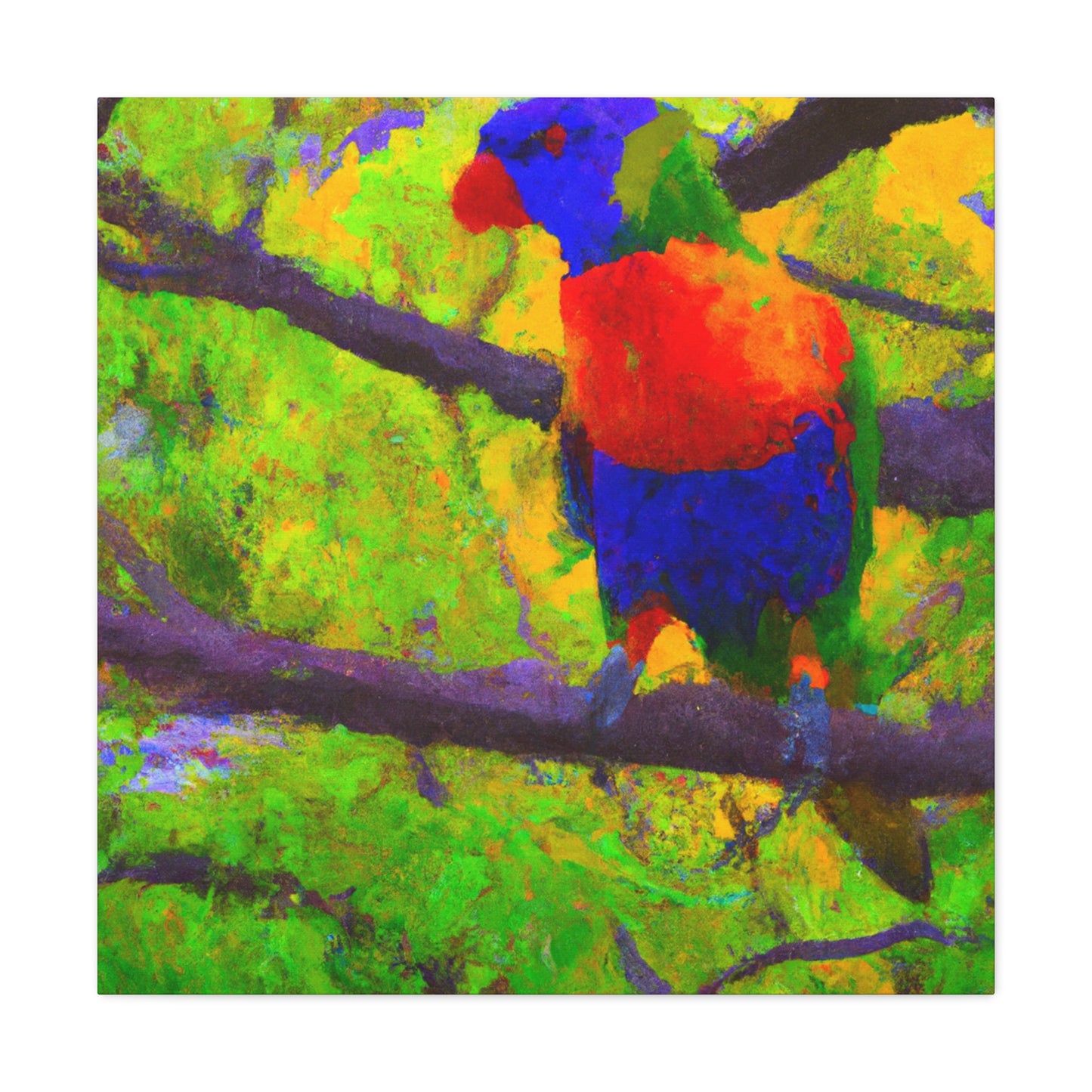 "Rainbow Lorikeets in Bloom" - Canvas