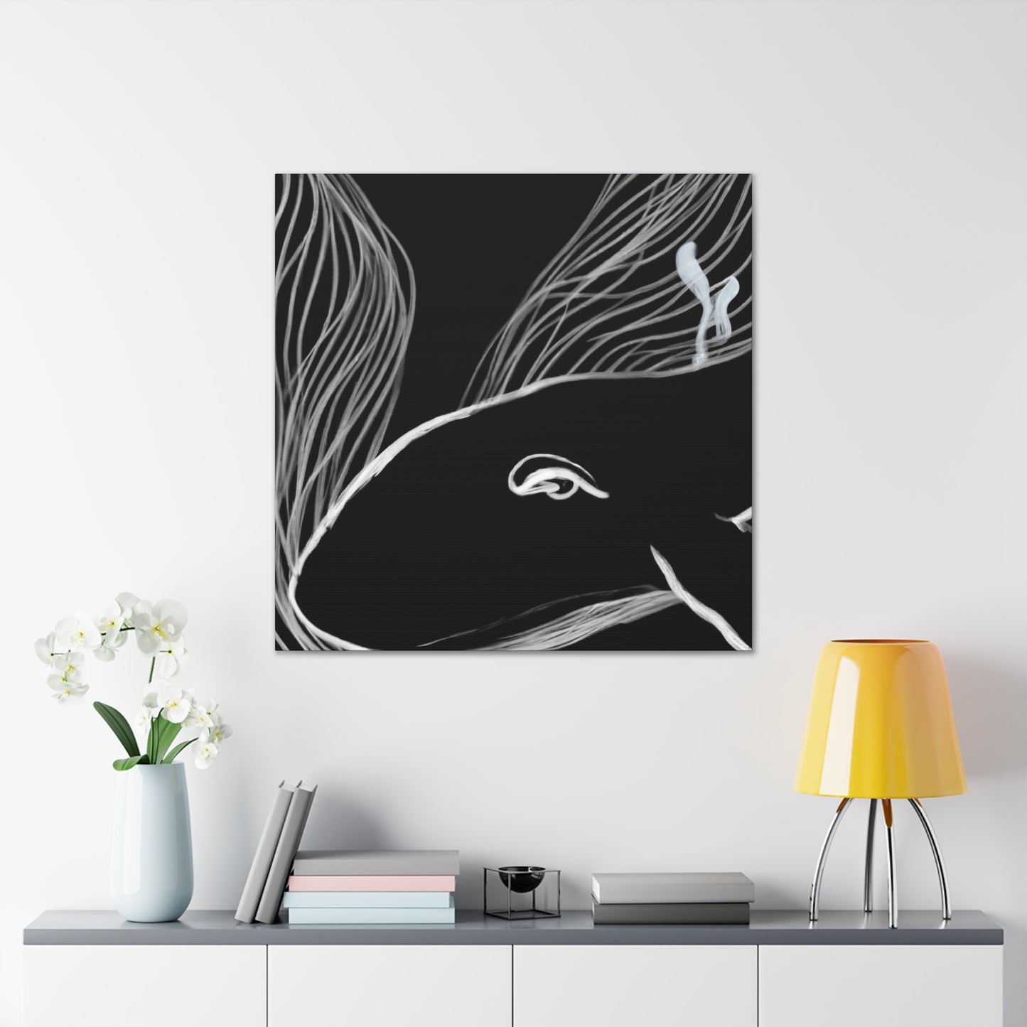 "Whale Swimming Sunrise" - Canvas