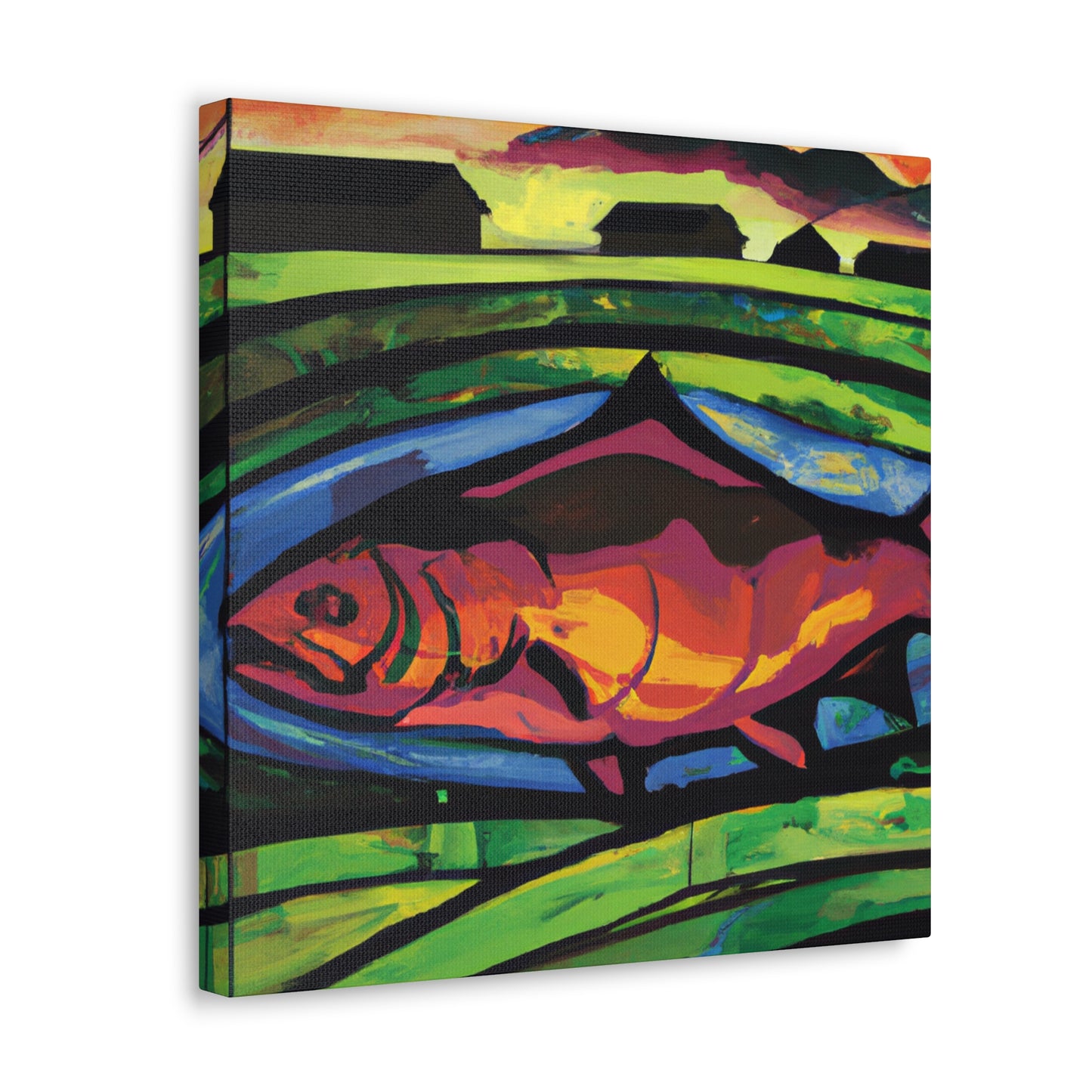 Salmon in the City - Canvas