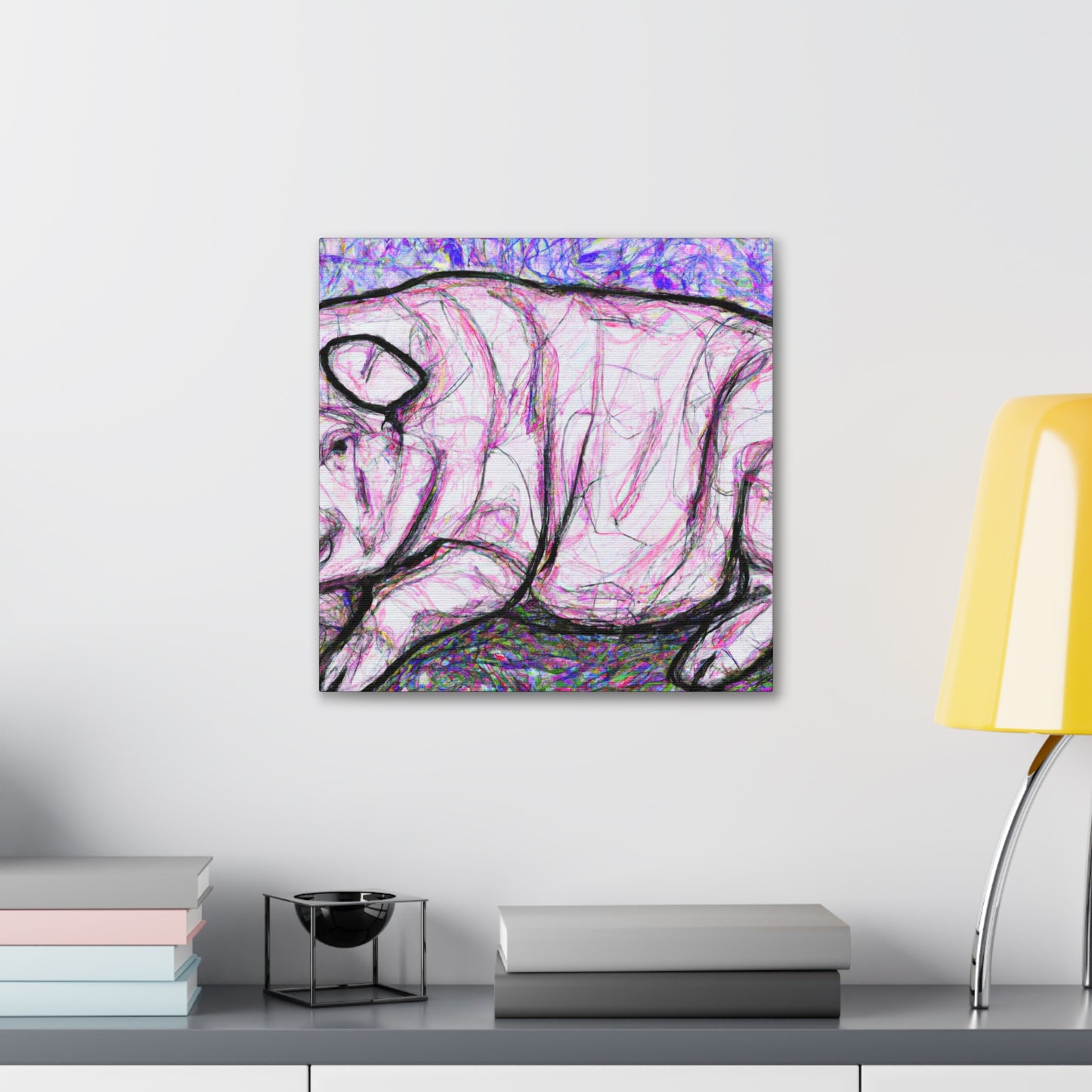 Pig in the Meadow - Canvas