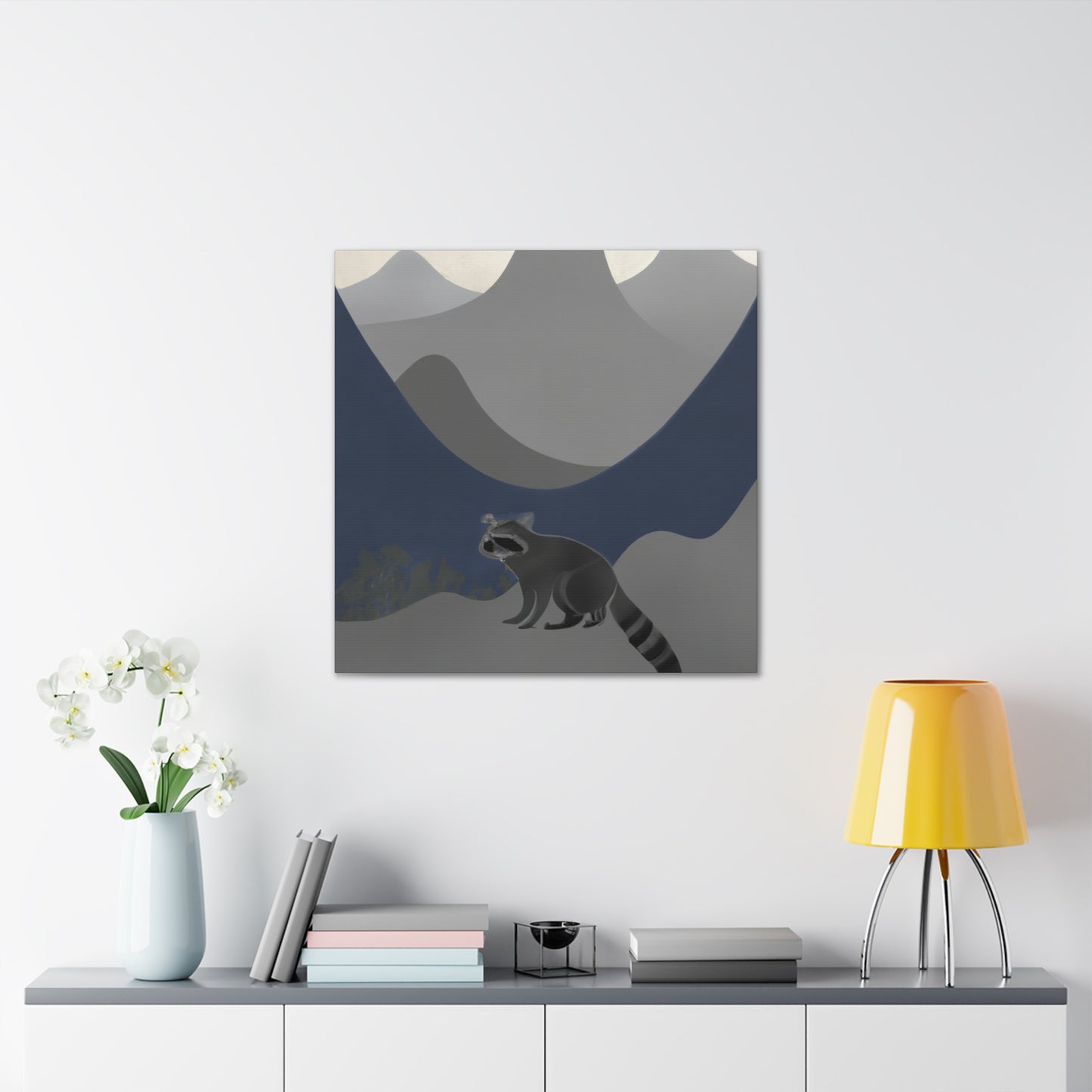 Raccoon In Blossom Time - Canvas