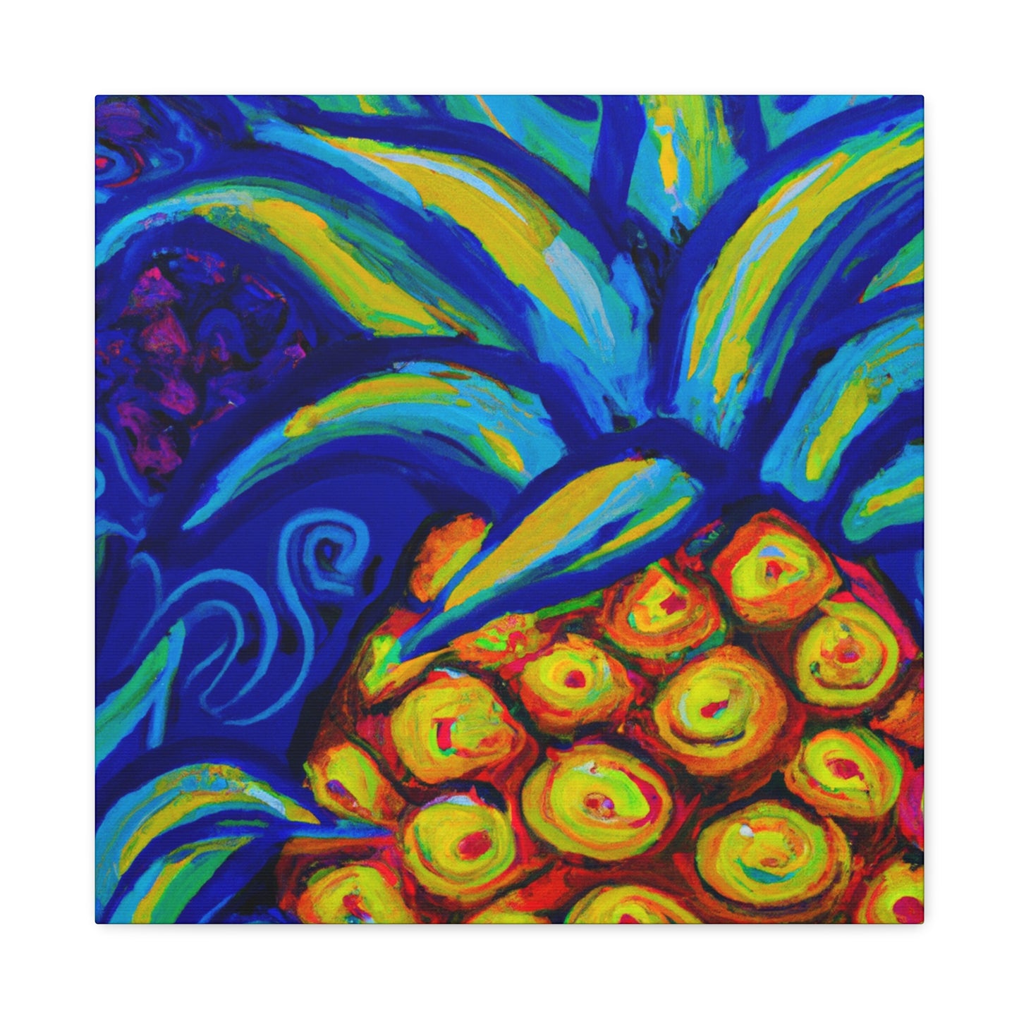 Pineapple Folk Delight - Canvas