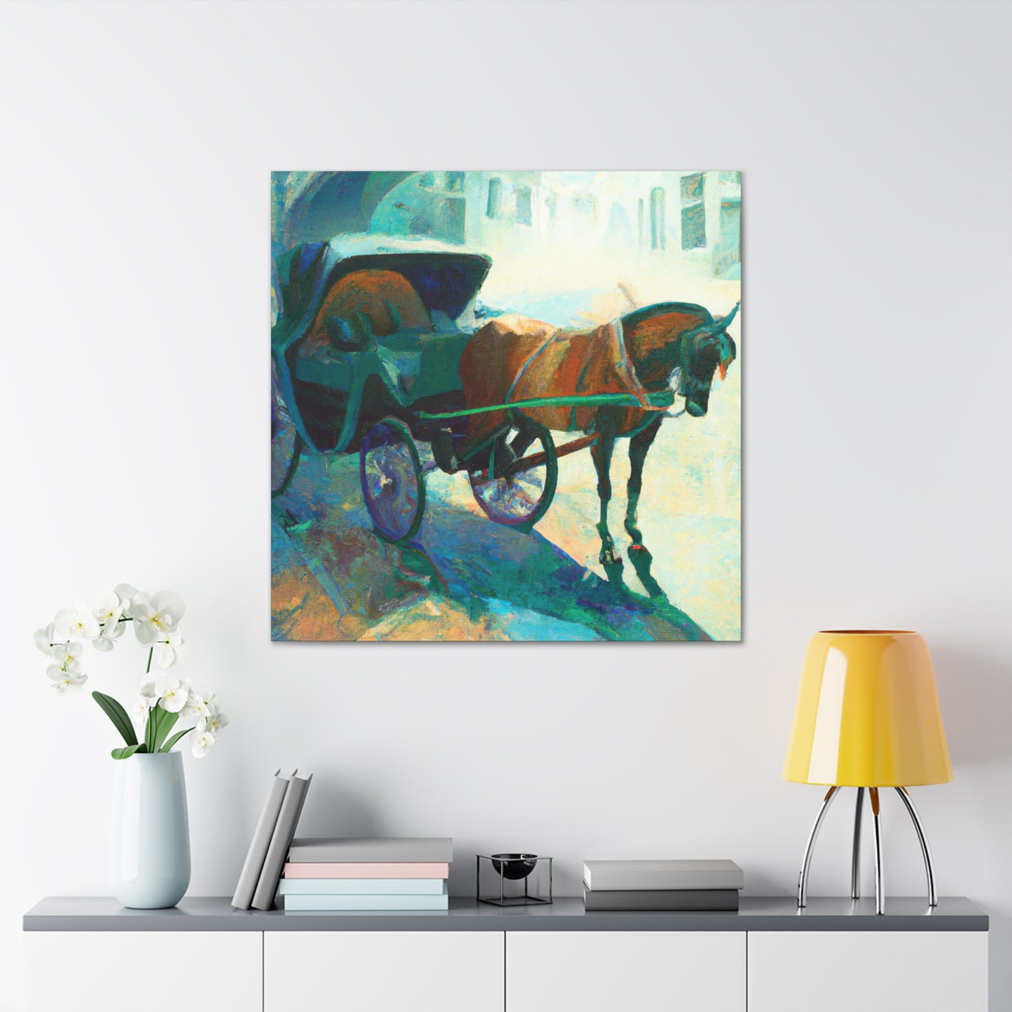 "Carriage, On Horseback" - Canvas