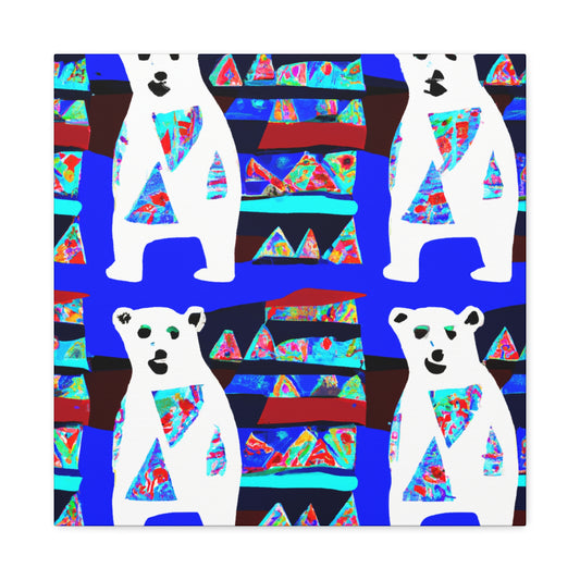 "Polar Bear in Snow" - Canvas