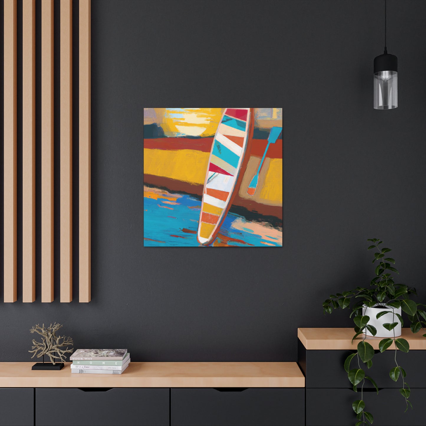 "Paddle Boarding Deco Style" - Canvas