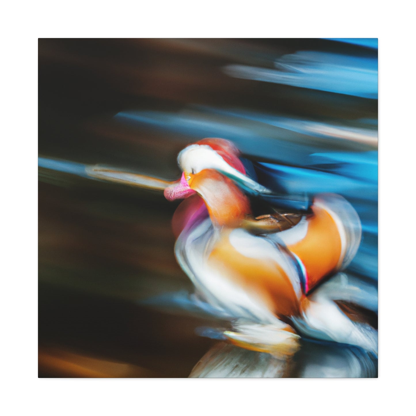 "Mandarin Ducks in Deco" - Canvas