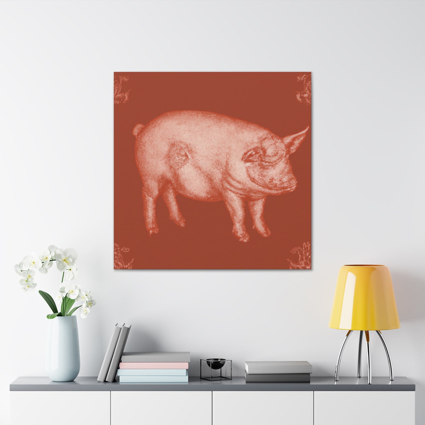 Pig in Splendour. - Canvas