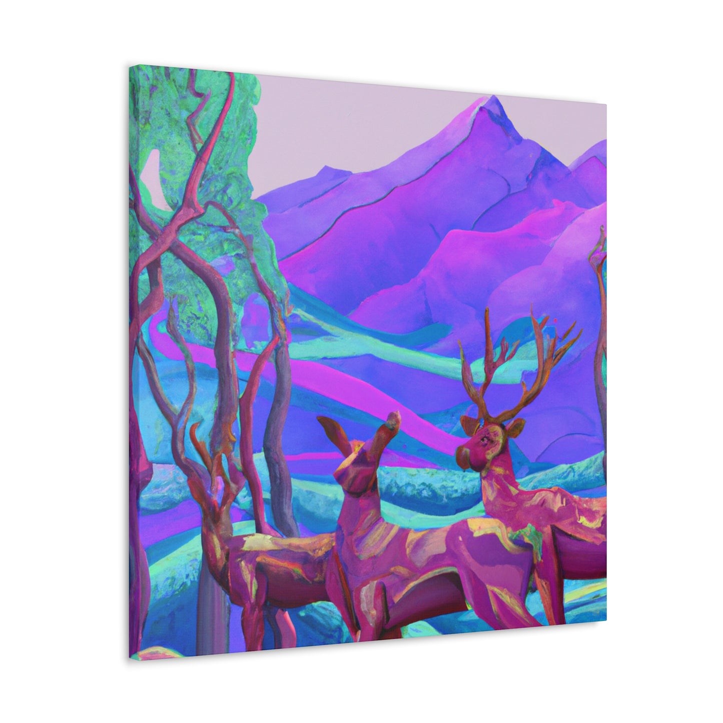 Deer of Art Nouveau - Canvas