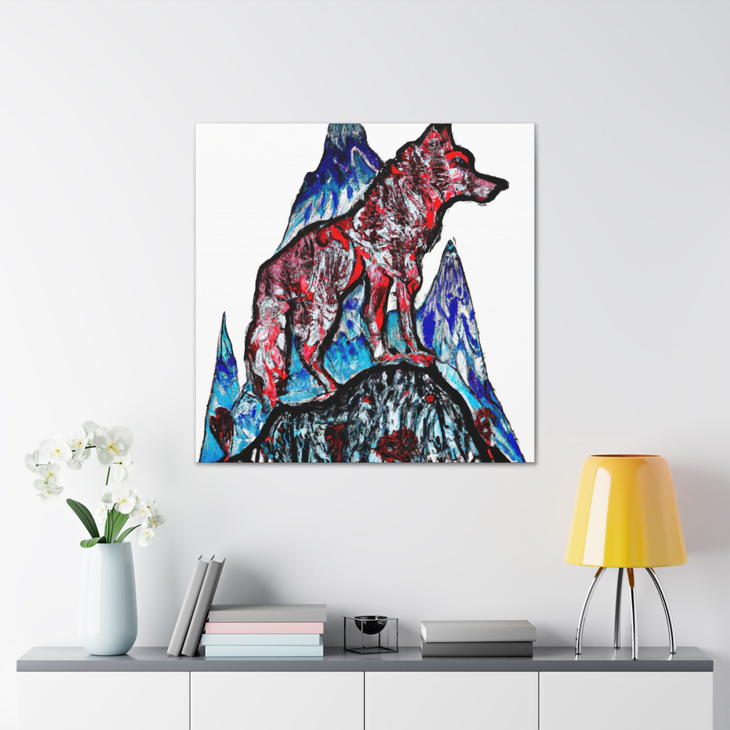 Wolf in Moonlight Glow - Canvas