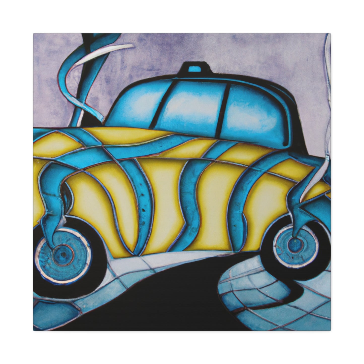 "Taxi at Midnight Glow" - Canvas