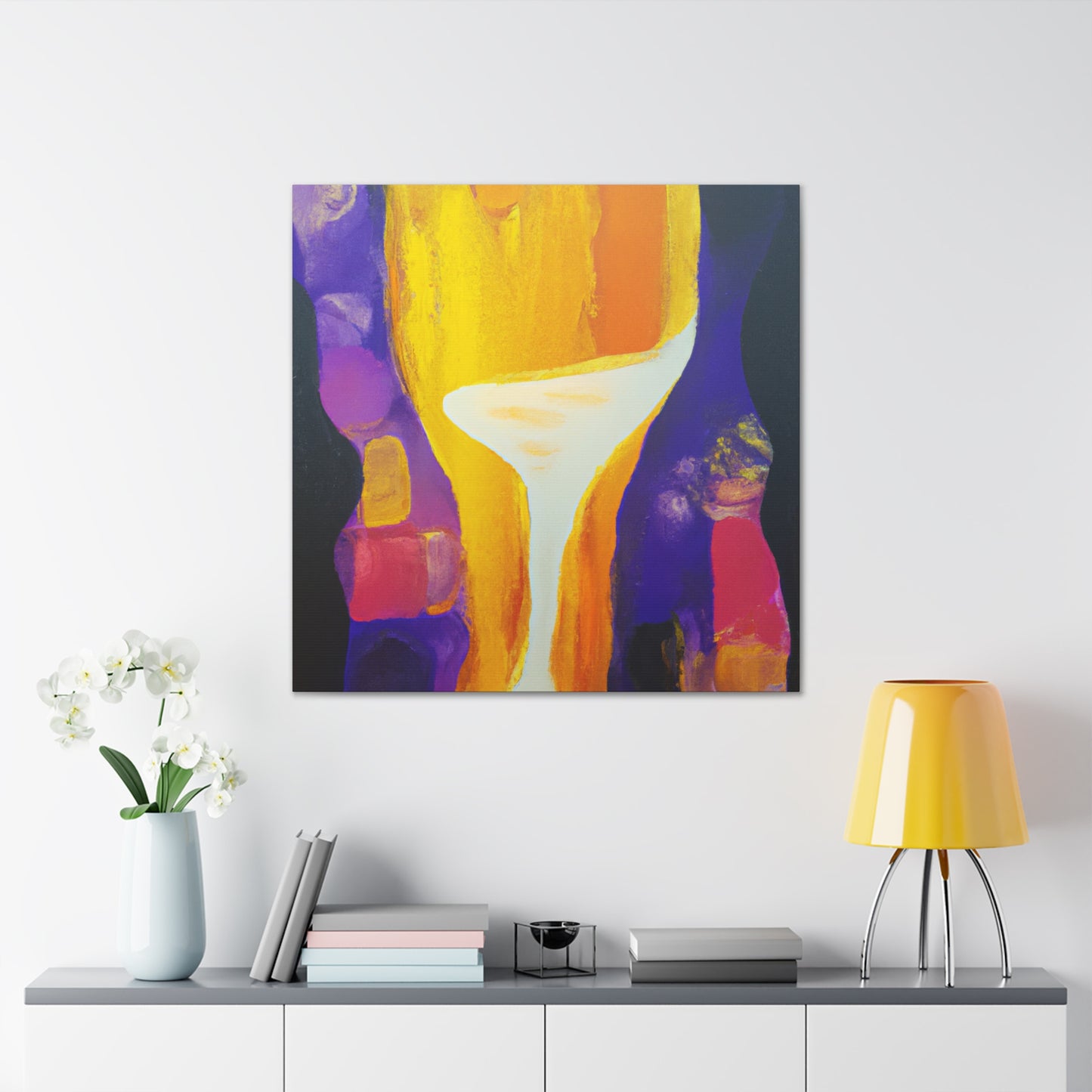 "Wine Glass Reflection" - Canvas