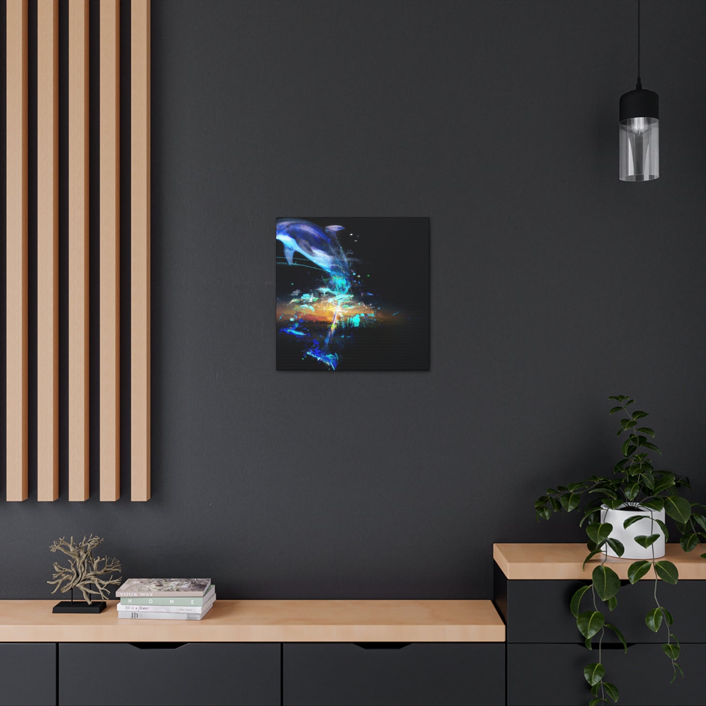 Dolphins Dancing in Moonlight - Canvas